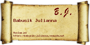 Babusik Julianna névjegykártya